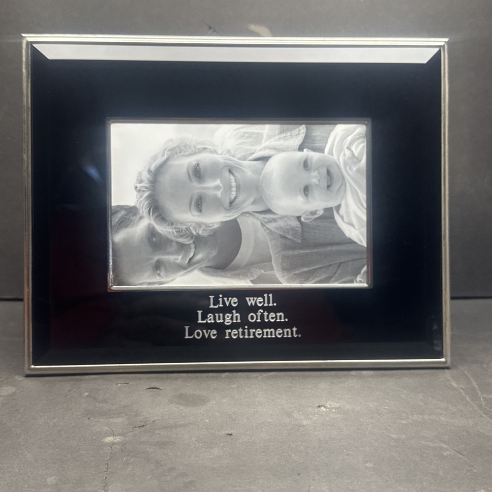 Things Remembered Black & Stainless Steel Photo Frame Engraved Memories New
